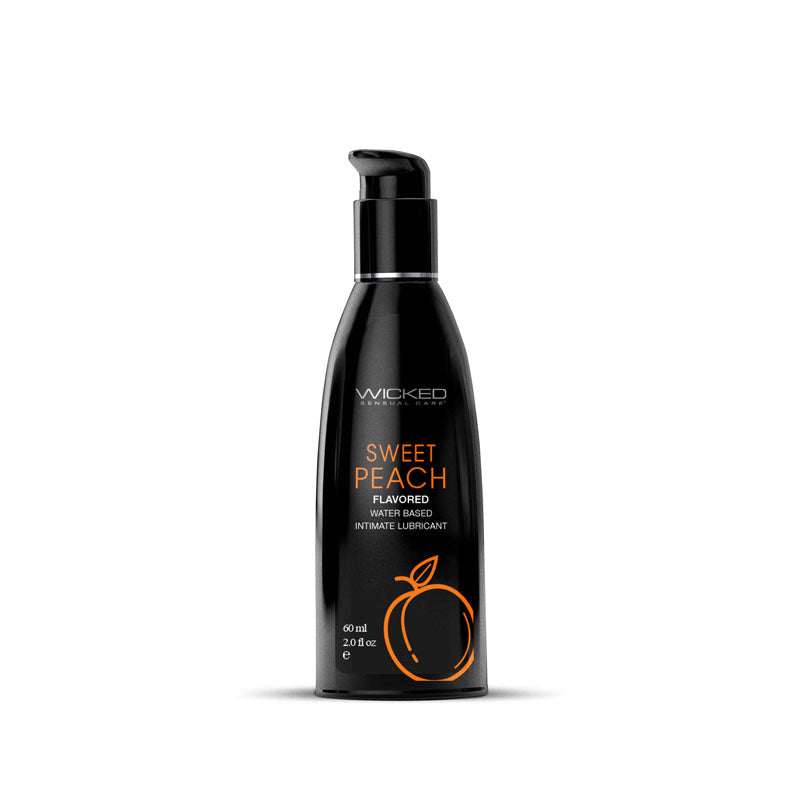 Wicked Aqua Sweet Peach - Sweet Peach Flavoured Water Based Lubricant - 60 ml (2 oz) Bottle Wicked